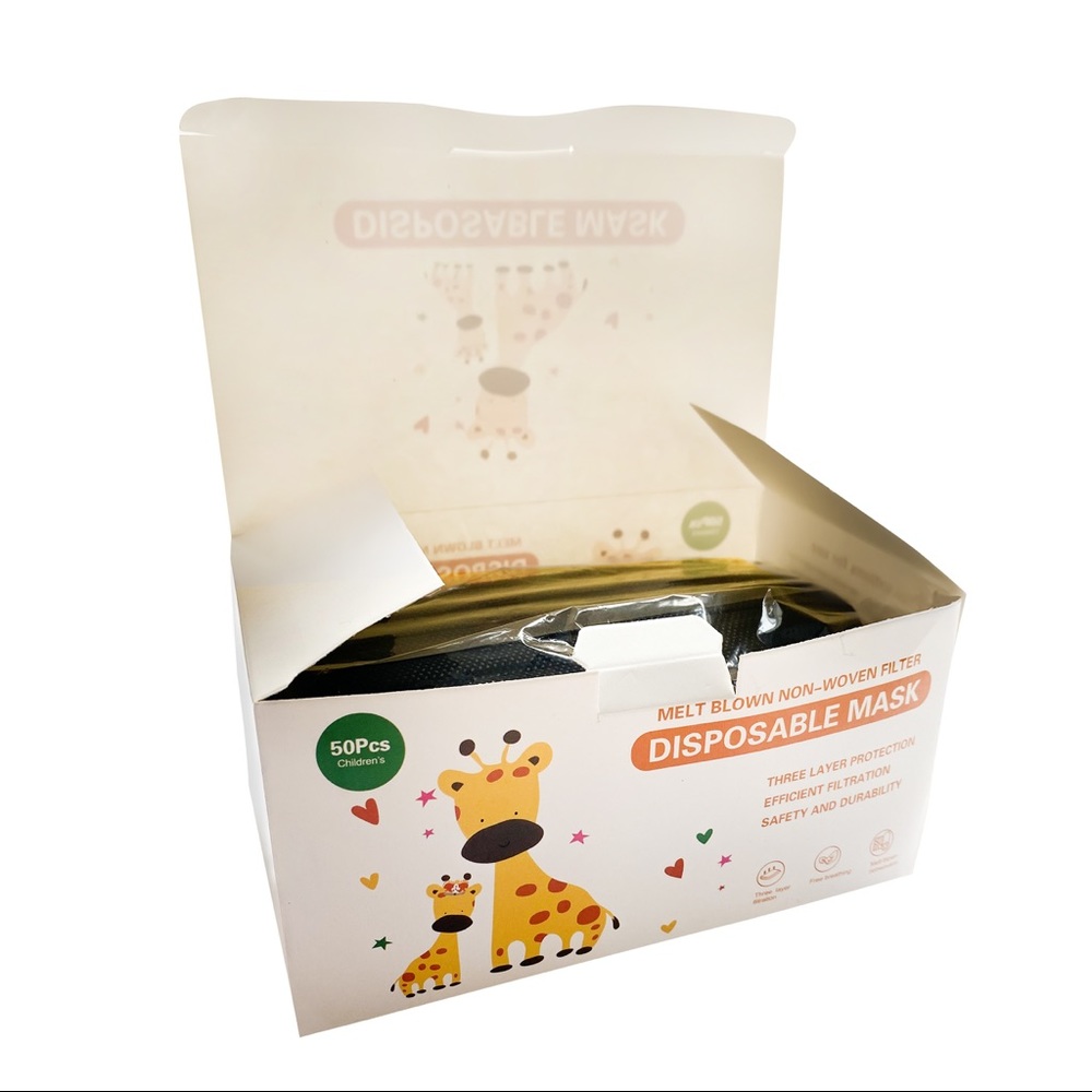 Kids Black Disposable Face Masks